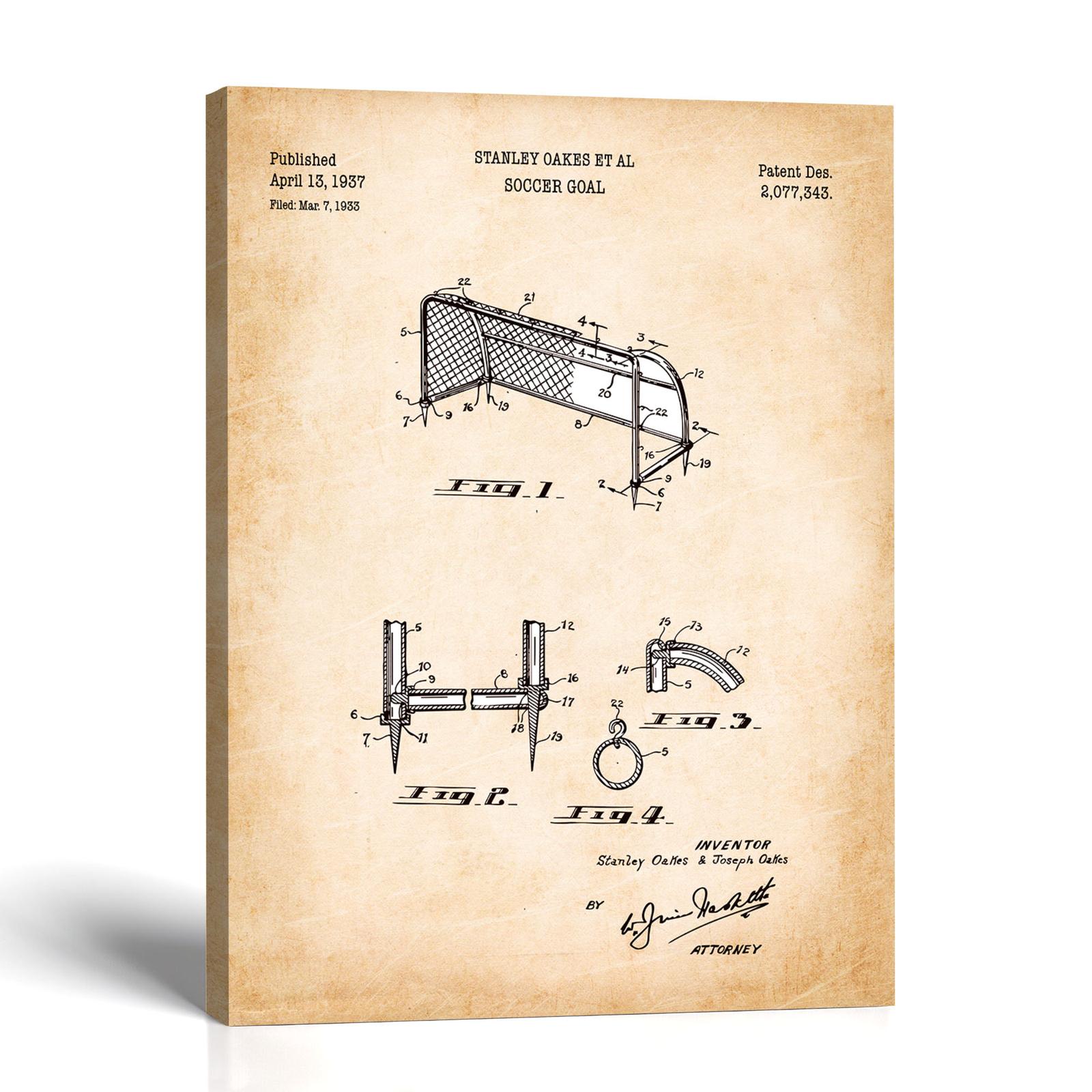 Soccer goal patent canvas print by Crossroads Home Decor