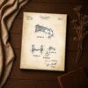 Soccer goal patent drawing canvas print closeup, soccer wall art