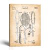 Tennis racket patent canvas print by Crossroads Home Decor