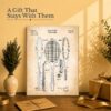 Tennis racket patent canvas print gift for a player or coach