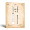 Cricket bat canvas print - Cricket Bat Patent Drawing by Crossroads Home Decor
