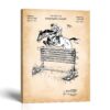 Horse jumping patent canvas print by Crossroads Home Decor