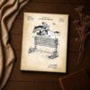Horse jumping patent drawing canvas print closeup, horse wall art