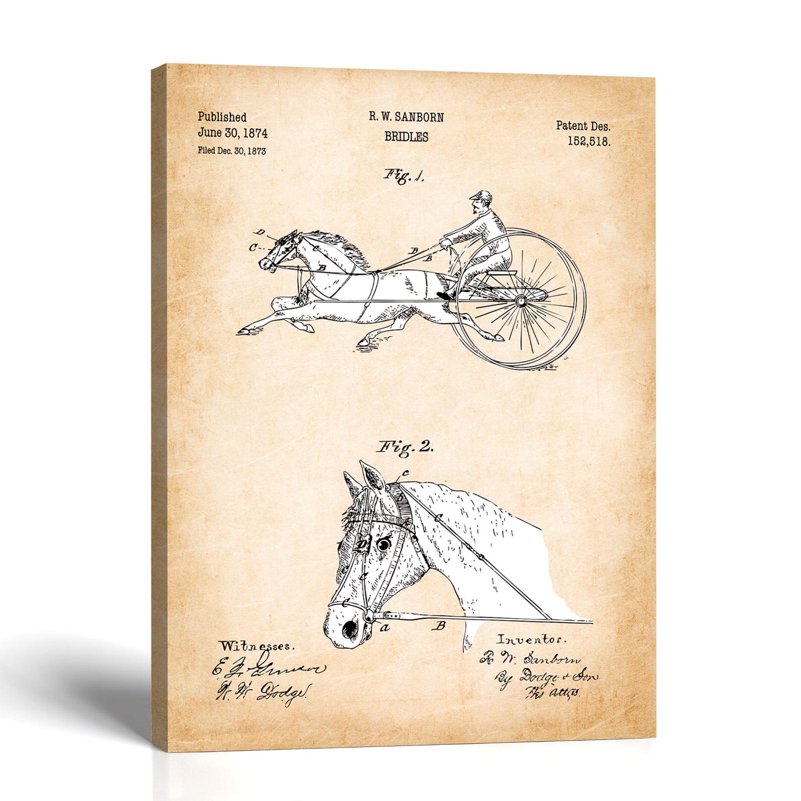 Bridle patent canvas print by Crossroads Home Decor