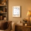 Vintage baseball diamond canvas print displayed in a game room