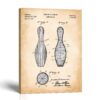 Bowling pin canvas print - Bowling Pin Patent Drawing by Crossroads Home Decor