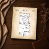 Arcade cabinet patent print close-up - vintage video game cabinet wall art detail