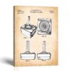 Joystick canvas print - 1980 video game control unit patent drawing by Crossroads Home Decor