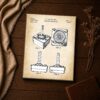 Joystick patent print close-up - vintage video game controller wall art detail