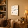 Attack helicopter canvas wall art displayed in a home office