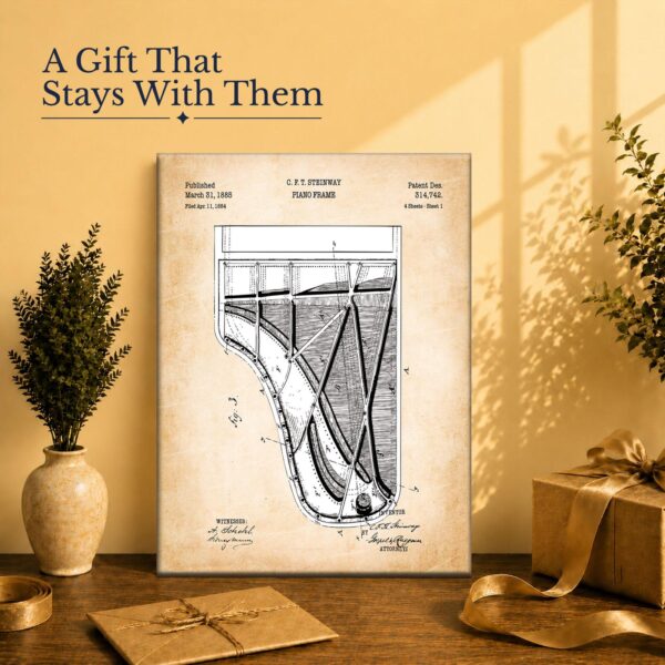 Steinway piano frame gift - canvas print for pianists and music teachers