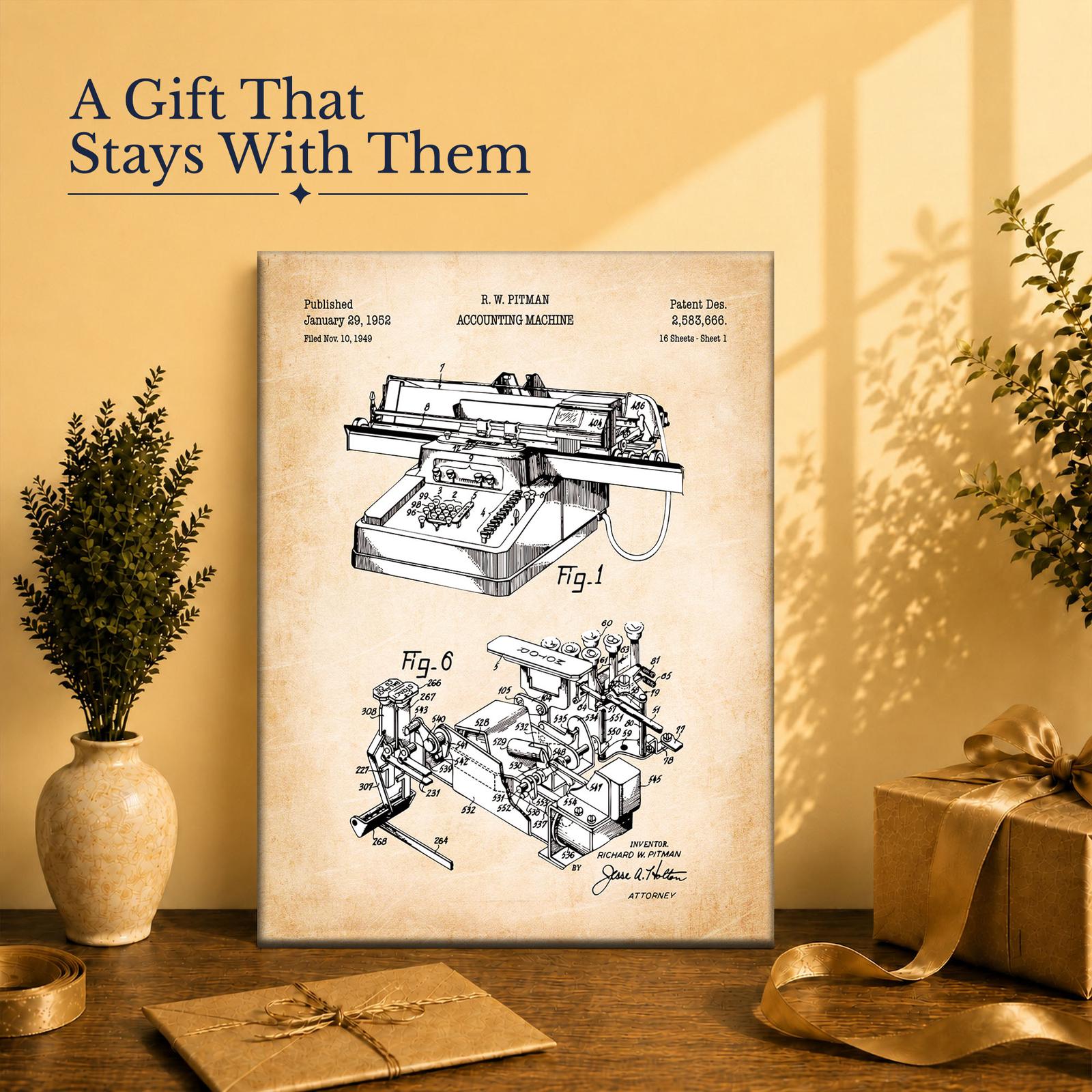 Accounting machine patent print gift for an accountant or bookkeeper