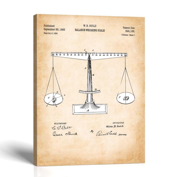Scales of justice patent canvas print by Crossroads Home Decor