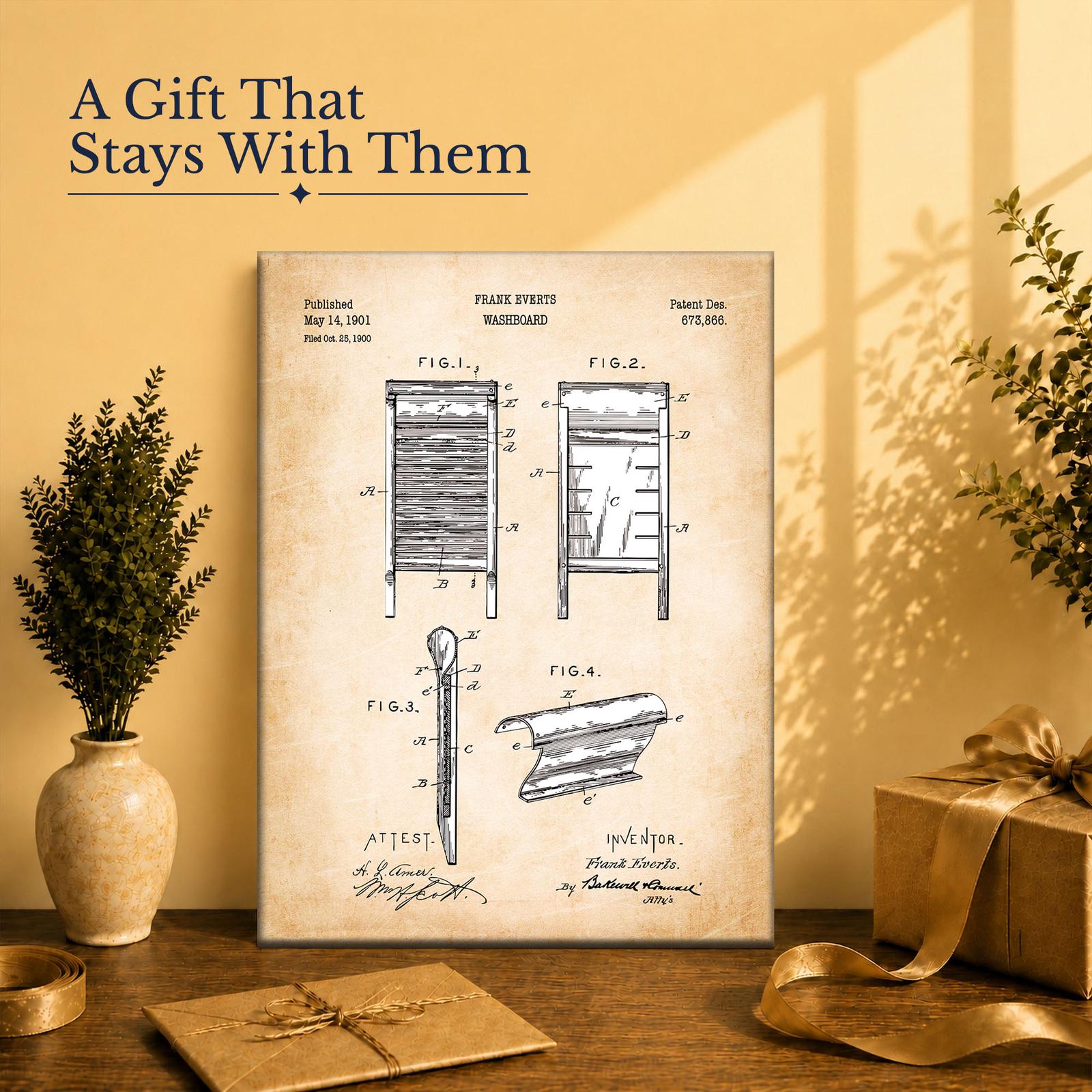 Washboard gift - canvas print for antique-tool collectors