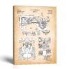 1941 tractor patent canvas print - vintage farm machinery wall art by Crossroads Home Decor