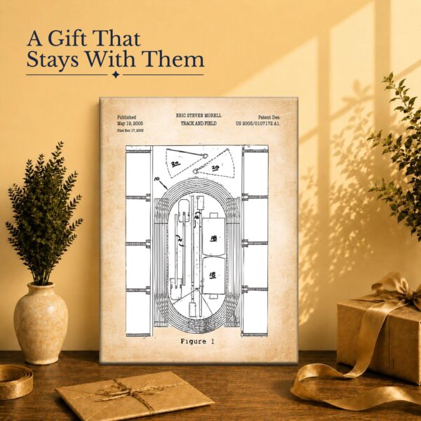 Track and field patent canvas print gift for a runner or coach