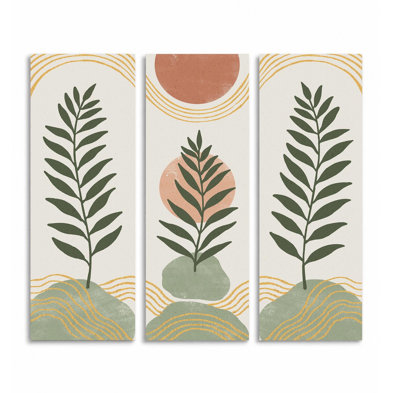 Fern Trio canvas print - Sage Green Fern Canvas Wall Art Set of 3 by Crossroads Home Decor