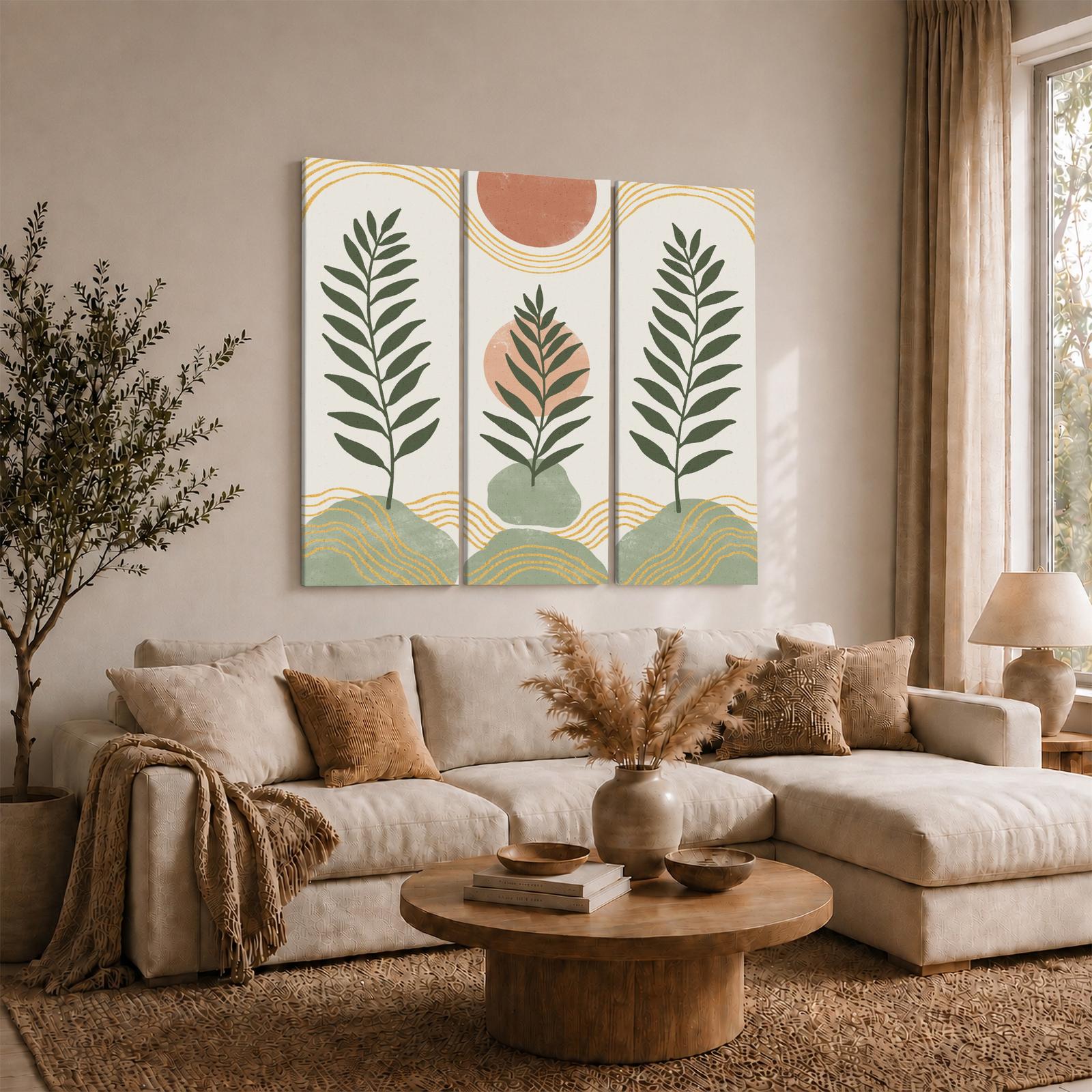 Fern Trio gift - canvas print for the plant lover or boho decor fan