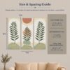 Fern Trio canvas wall art displayed above a living room sofa