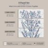 Blue Watercolor Floral Panels canvas print - love-in-a-mist and columbine watercolor wall art
