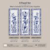 Blue and White Delft Floral Panels canvas print - Delft-style tile border inspirational wall art