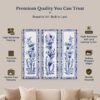 Blue and White Delft Floral Panels canvas print - gallery wrapped and floating frame styles