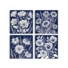 Navy Blue Botanical Quartet canvas print - Navy Botanical Canvas Wall Art Set of 4 by Crossroads Home Decor