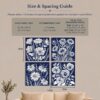 Navy Blue Botanical Quartet canvas wall art displayed above a home office desk