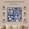 Navy Blue Botanical Quartet canvas print - gallery wrapped and floating frame styles